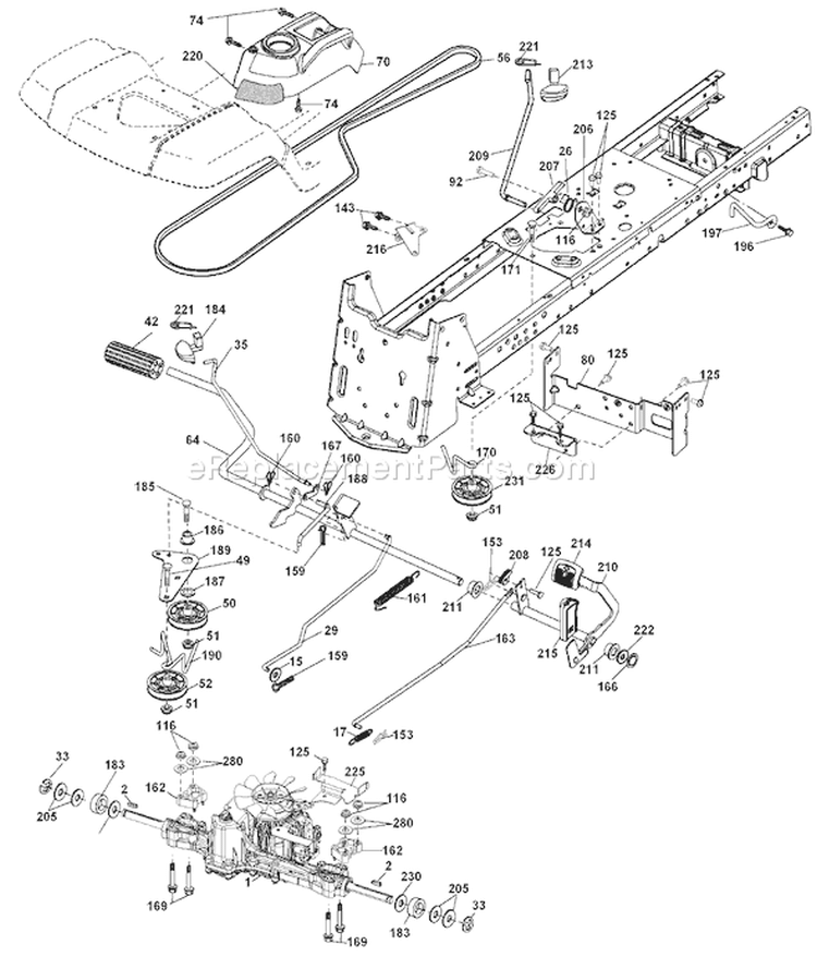 Page C Diagram and Parts List for 2454 YTH  96043003401 -2006-12 Husqvarna Lawn Tractor