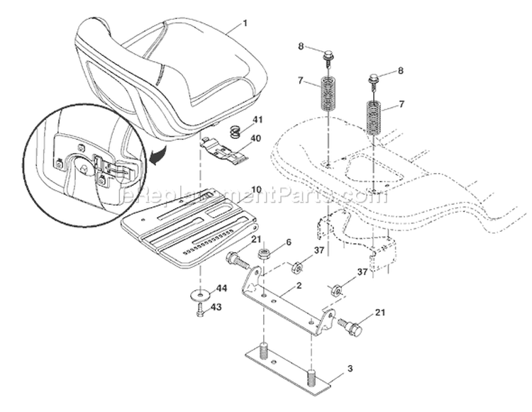 Page H Diagram and Parts List for 2454 YTH  96043003401 -2006-12 Husqvarna Lawn Tractor