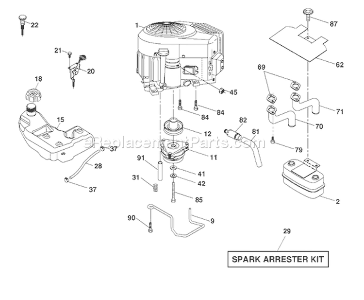 Page E Diagram and Parts List for 2454 YTH  96043003402 -2008-02 Husqvarna Lawn Tractor
