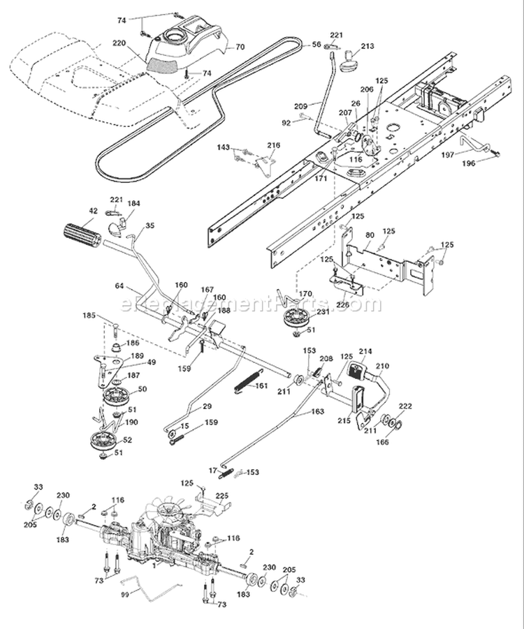 Page C Diagram and Parts List for 2454 YTH  TSC -96043005400 -2008-04 Husqvarna Lawn Tractor
