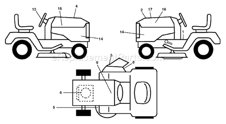 Page B Diagram and Parts List for 2454T YTH  96043002200 -2006-03 Husqvarna Lawn Tractor
