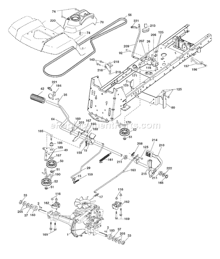 Page C Diagram and Parts List for 2454T YTH  96043002200 -2006-03 Husqvarna Lawn Tractor