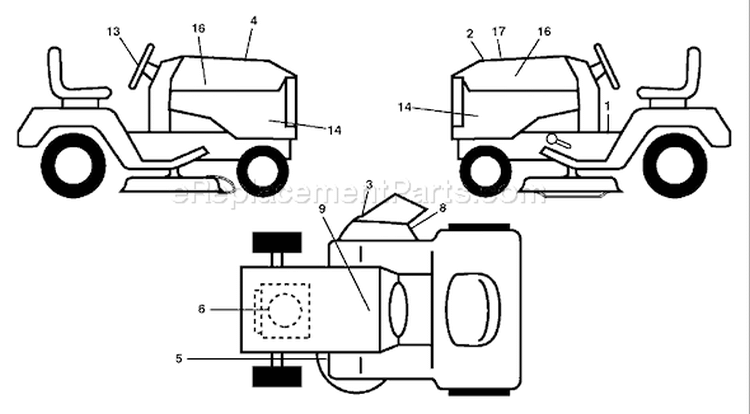 Page B Diagram and Parts List for 2454T YTH  96043002203 -2006-03 Husqvarna Lawn Tractor
