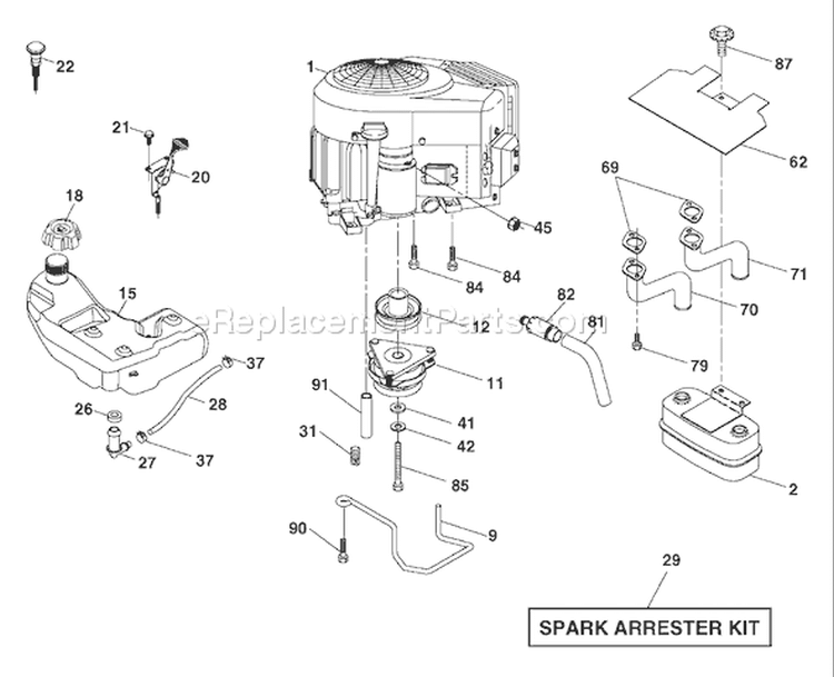 Page E Diagram and Parts List for 2454T YTH  96043002203 -2006-03 Husqvarna Lawn Tractor