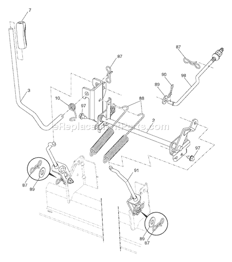 Page G Diagram and Parts List for 2454T YTH  96043002203 -2006-03 Husqvarna Lawn Tractor