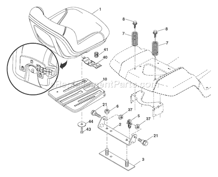 Page H Diagram and Parts List for 2454T YTH  96043002203 -2006-03 Husqvarna Lawn Tractor
