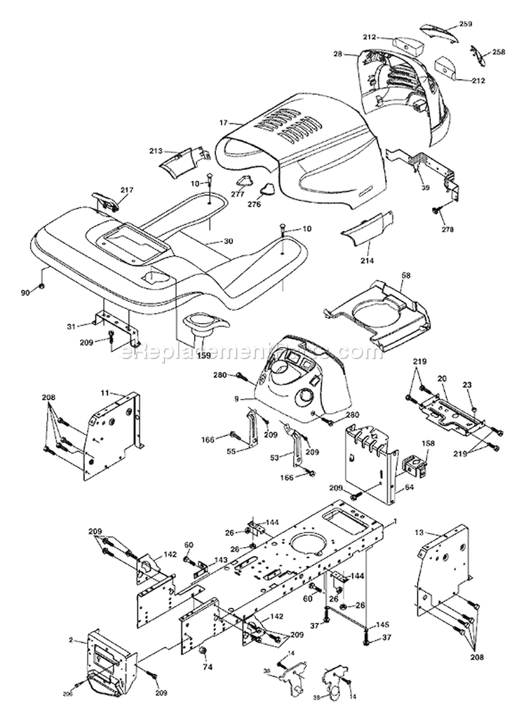 Page A Diagram and Parts List for 2548A YTH  954571984 -2004-06 Husqvarna Lawn Tractor