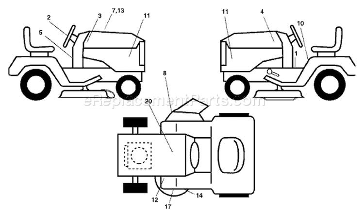 Page B Diagram and Parts List for 2548A YTH  954571984 -2004-06 Husqvarna Lawn Tractor