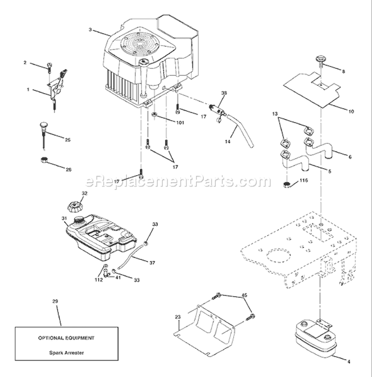 Page E Diagram and Parts List for 2548A YTH  954571984 -2004-06 Husqvarna Lawn Tractor