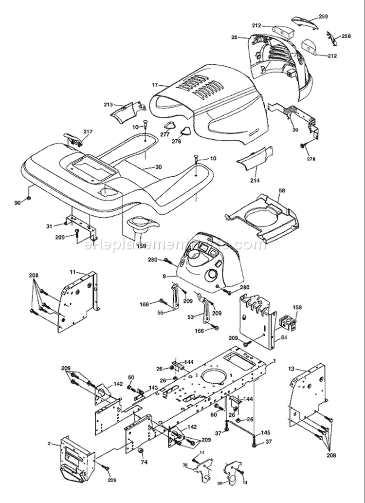 Page A Diagram and Parts List for 2548B YTH  954571984 -2004-06 Husqvarna Lawn Tractor