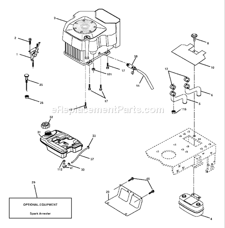 Page E Diagram and Parts List for 2548B YTH  954571984 -2004-06 Husqvarna Lawn Tractor