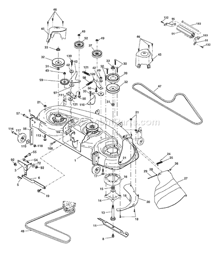 Page F Diagram and Parts List for 2548B YTH  954571984 -2004-06 Husqvarna Lawn Tractor