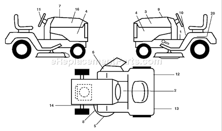 Page B Diagram and Parts List for 2748 YTH  96013001000 -2004-12 Husqvarna Lawn Tractor