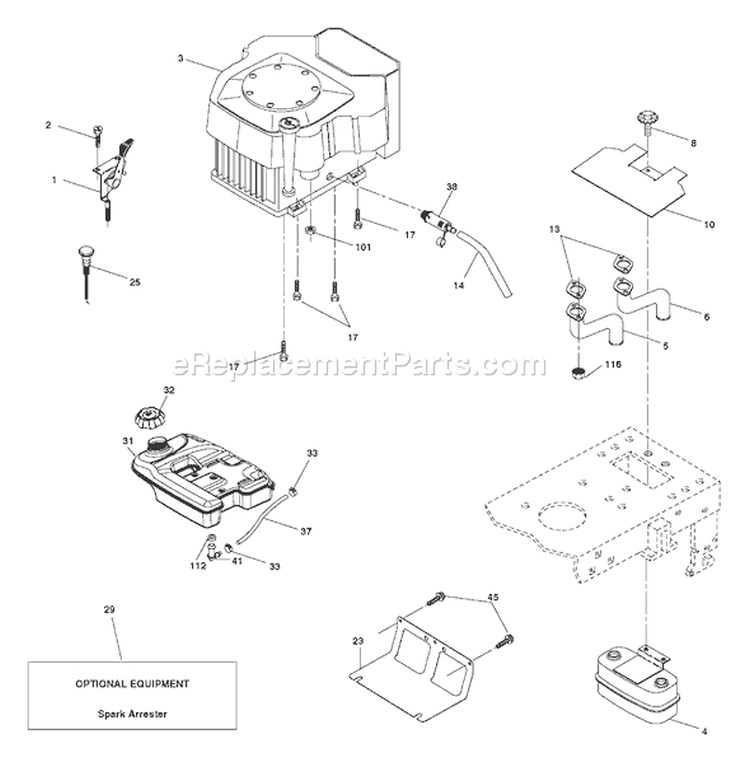 Page E Diagram and Parts List for 2748 YTH  96013001000 -2004-12 Husqvarna Lawn Tractor