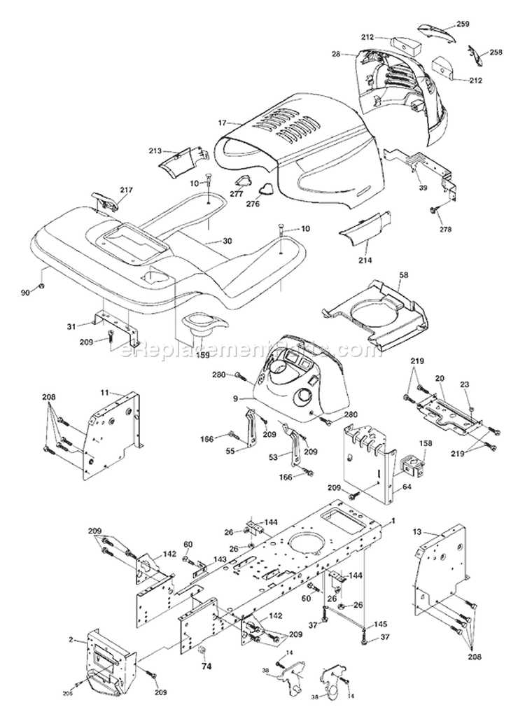 Page A Diagram and Parts List for YTKH 1542 XPA 954568465 -2003-10 Husqvarna Lawn Tractor
