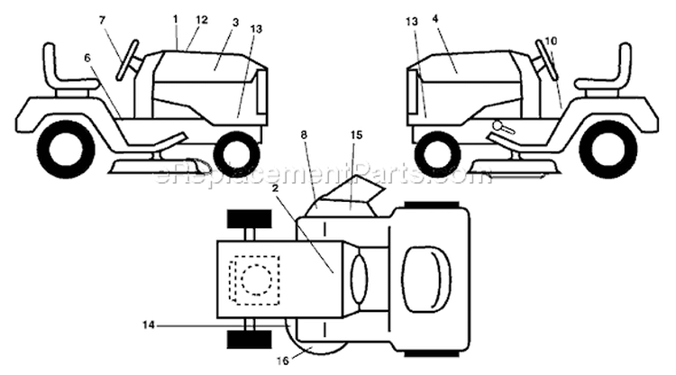Page B Diagram and Parts List for YTKH 1542 XPA 954568465 -2003-10 Husqvarna Lawn Tractor