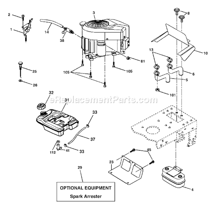 Page E Diagram and Parts List for 1542XP YTH  2003-10 Husqvarna Lawn Tractor