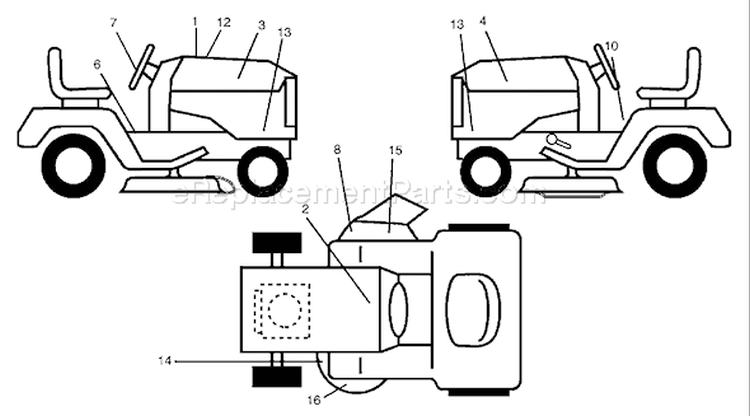 Page B Diagram and Parts List for YTKH 1542 XPB 954568465 -2004-03 Husqvarna Lawn Tractor