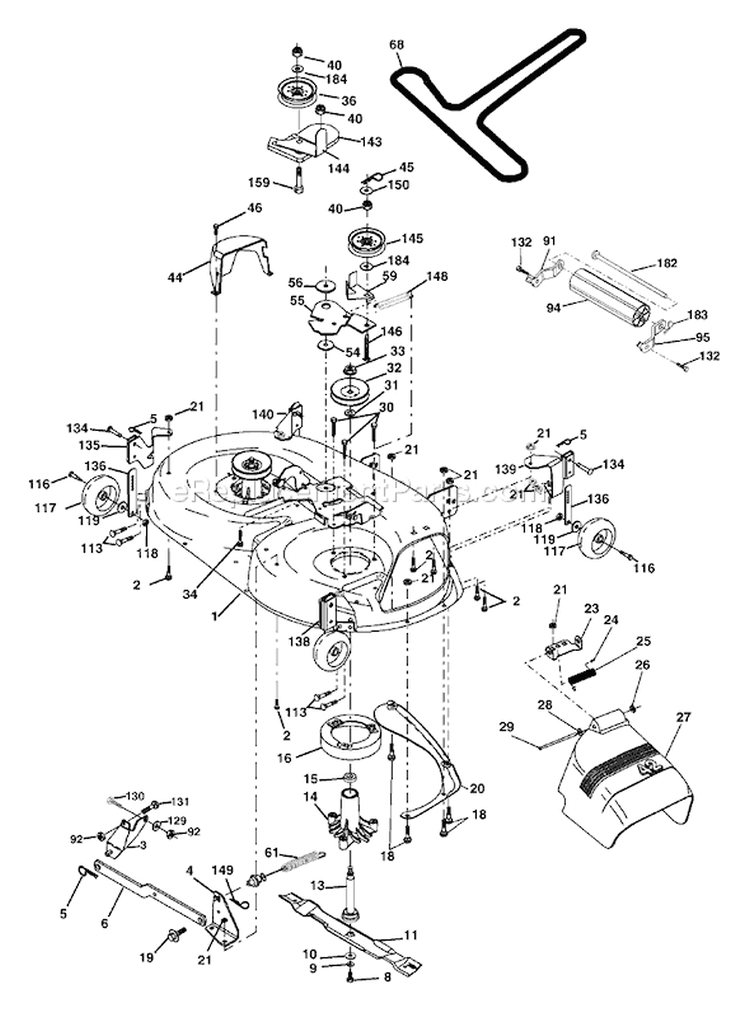 Page F Diagram and Parts List for YTKH 1542 XPB 954568465 -2004-03 Husqvarna Lawn Tractor