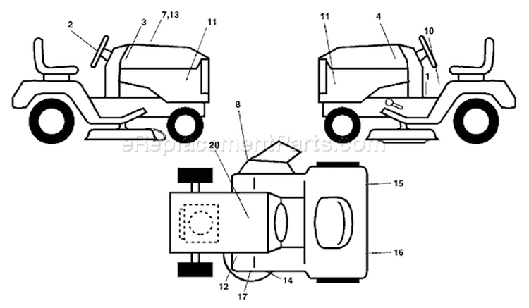 Page B Diagram and Parts List for YTKH 1848 XPA 954568489 -2003-11 Husqvarna Lawn Tractor