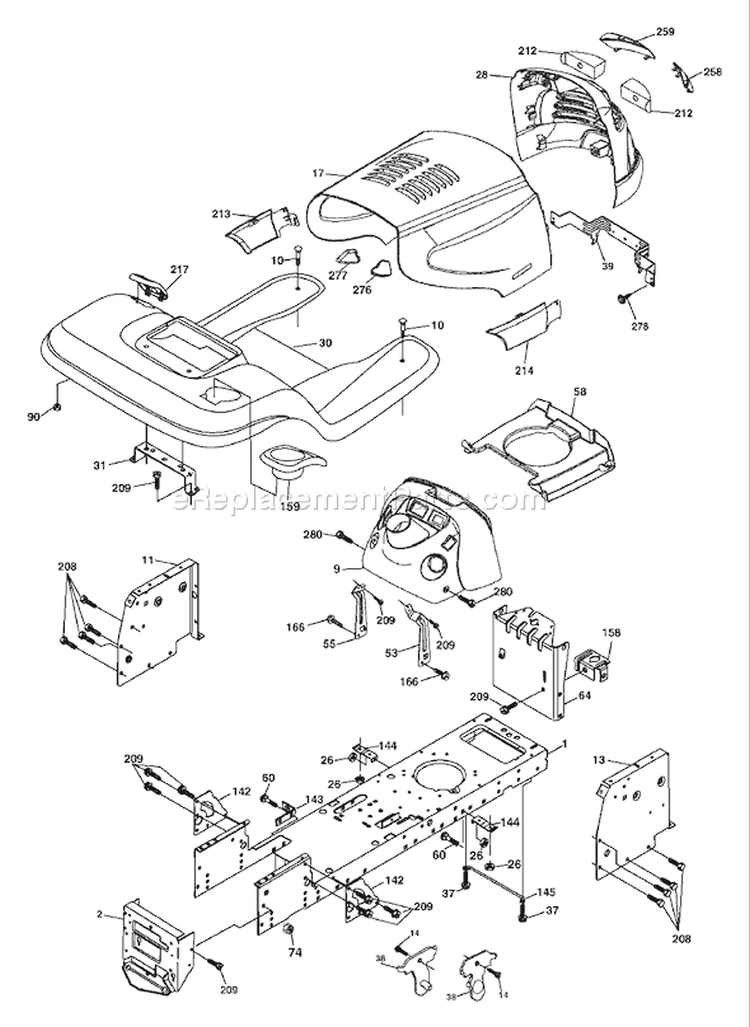 Page A Diagram and Parts List for YTKH 1848 XPB 954568489 -2004-03 Husqvarna Lawn Tractor