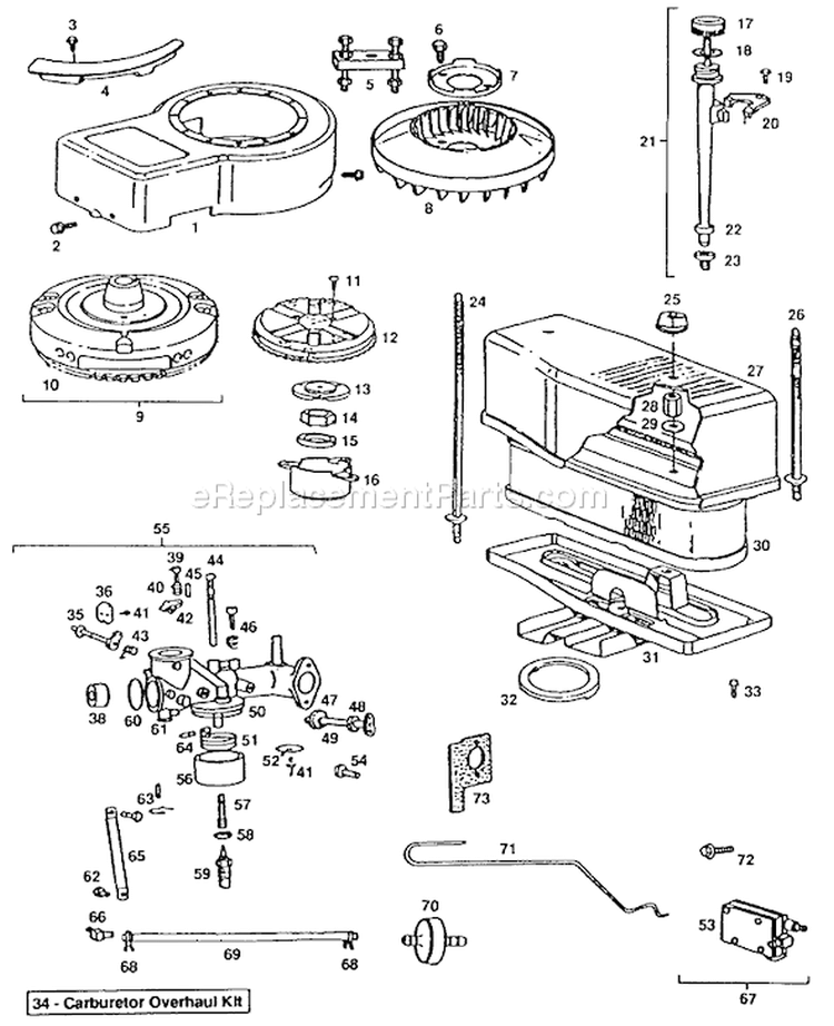 Page H Diagram and Parts List for YT120 YT 120 1990-01 Husqvarna Lawn Tractor