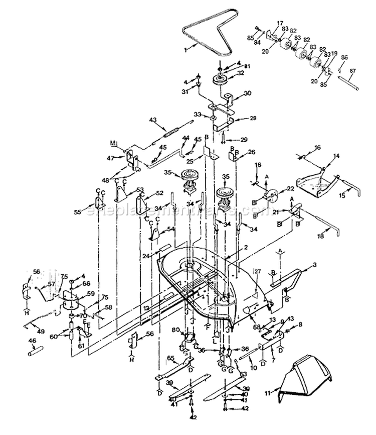 Page J Diagram and Parts List for YT120 YT 120 HVAR -1990-03 Husqvarna Lawn Tractor
