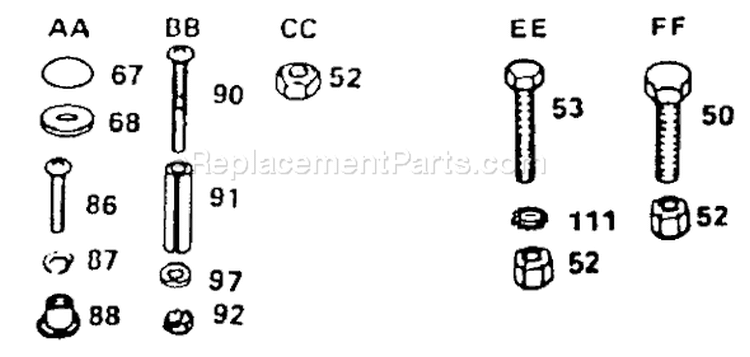 Page D Diagram and Parts List for YT125 YT 125 1990-01 Husqvarna Lawn Tractor