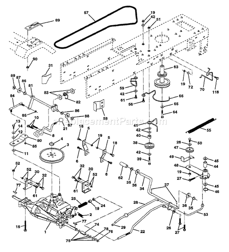 Page D Diagram and Parts List for YT150 YT 150 HCA -954840021 -1996-01 Husqvarna Lawn Tractor