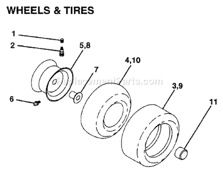 Page K Diagram and Parts List for YT150 YT 150 HCB -954840021 -1996-04 Husqvarna Lawn Tractor