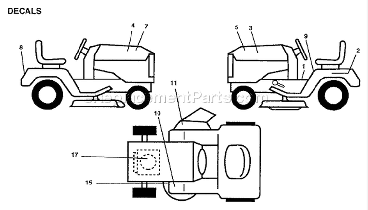 Page C Diagram and Parts List for YT150 YT 150 HCB -954840021 -1996-04 Husqvarna Lawn Tractor