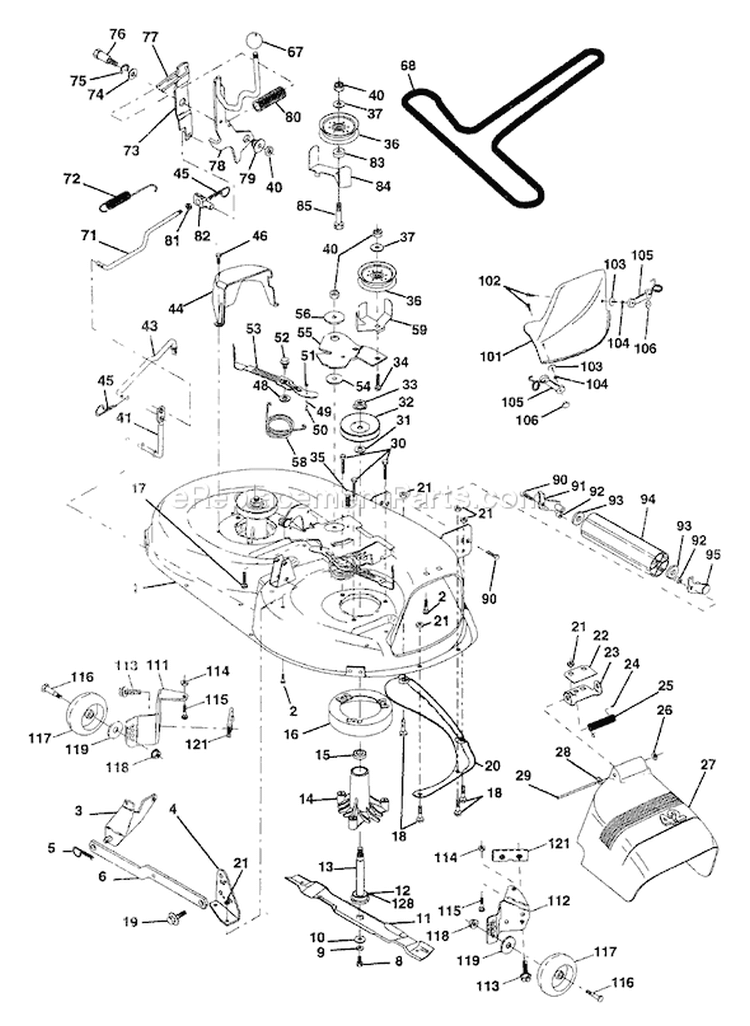 Page G Diagram and Parts List for YT150 YT 150 HCB -954840021 -1996-04 Husqvarna Lawn Tractor