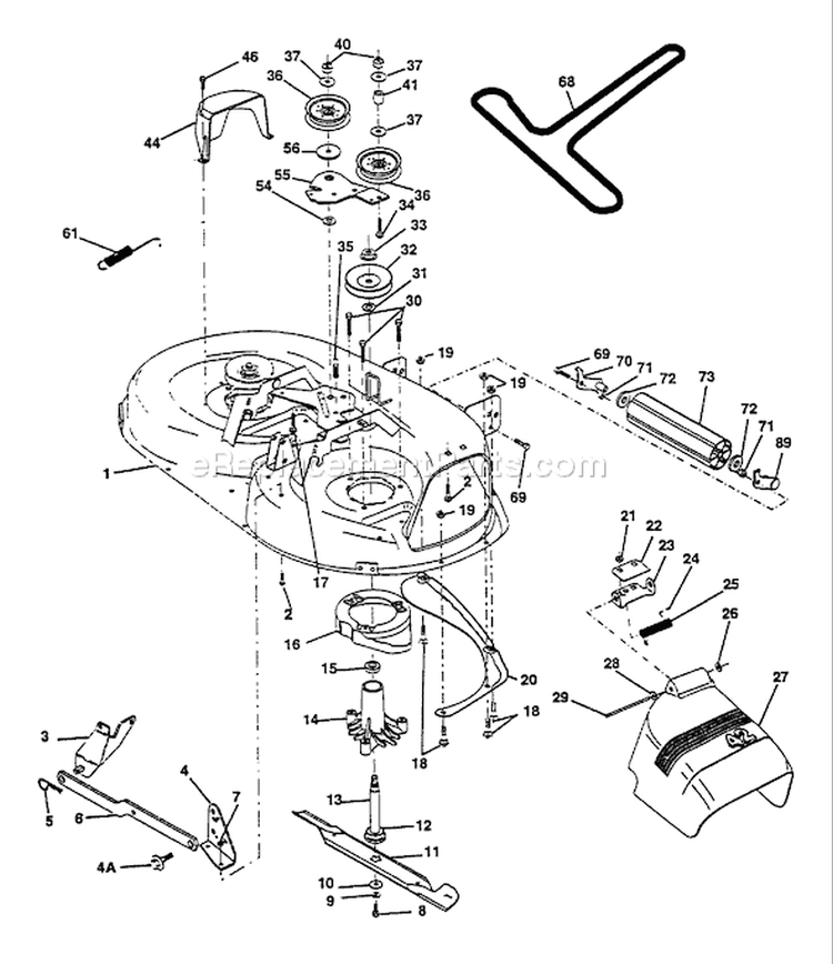 Page A Diagram and Parts List for YT160 YT 160 HU1642A -1993-01 Husqvarna Lawn Tractor