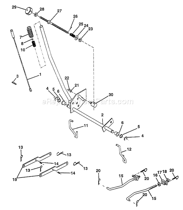 Page H Diagram and Parts List for YT160 YT 160 HU1642A -1993-01 Husqvarna Lawn Tractor
