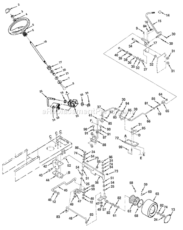 Page M Diagram and Parts List for YT161H YT 161 H H16H44B -127589 -1990-11 Husqvarna Lawn Tractor