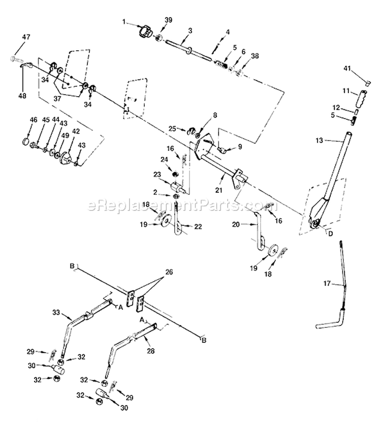 Page H Diagram and Parts List for YT161H YT 161 H H16H44B -127589 -1990-11 Husqvarna Lawn Tractor