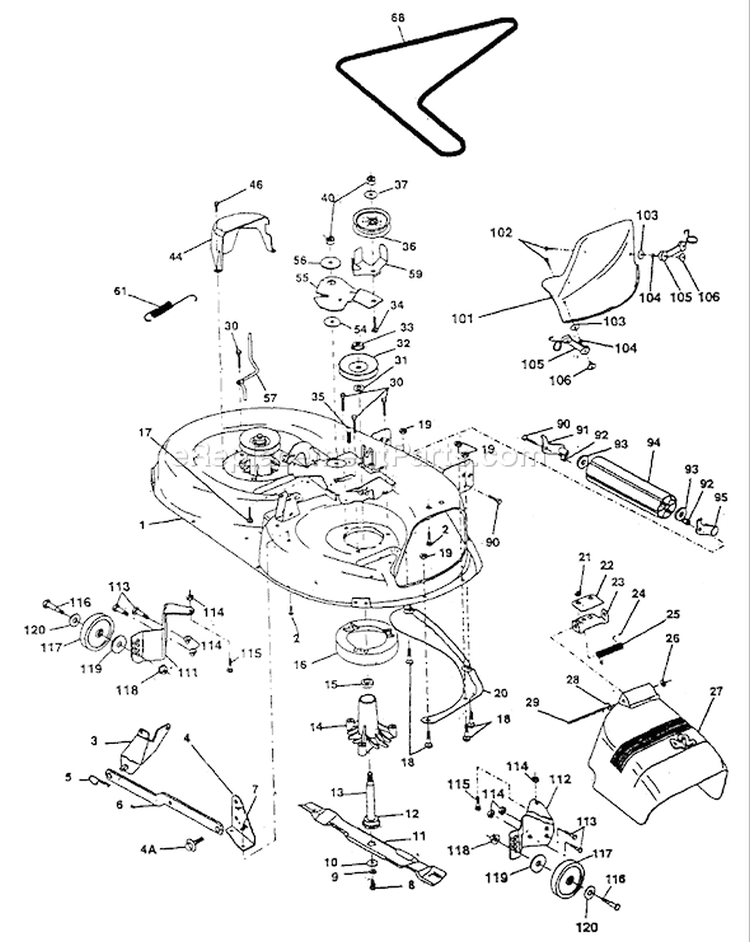 Page A Diagram and Parts List for YT180 YT 180 HN1842A -954000652 -1994-01 Husqvarna Lawn Tractor
