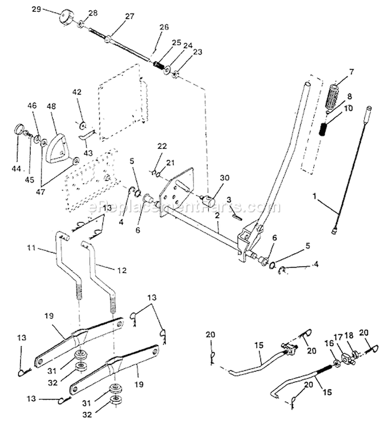 Page H Diagram and Parts List for YT180 YT 180 HN1842A -954000652 -1994-01 Husqvarna Lawn Tractor