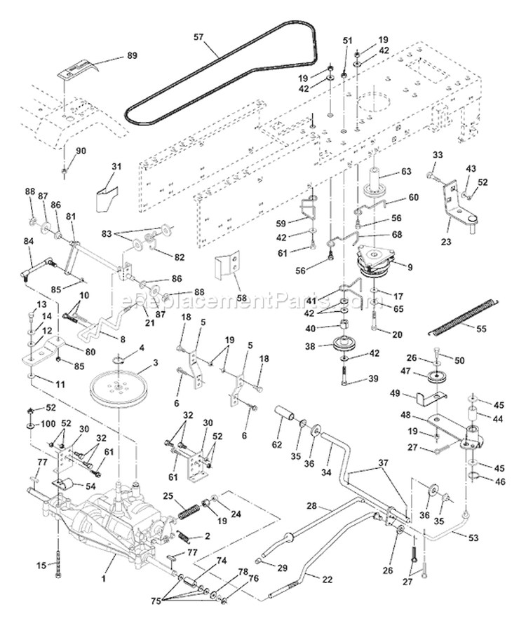 Page D Diagram and Parts List for YT190 YT 190 954001982A -1995-03 Husqvarna Lawn Tractor