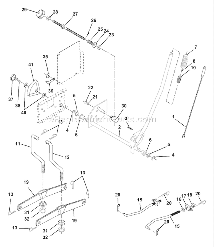 Page H Diagram and Parts List for YT190 YT 190 954001982A -1995-03 Husqvarna Lawn Tractor