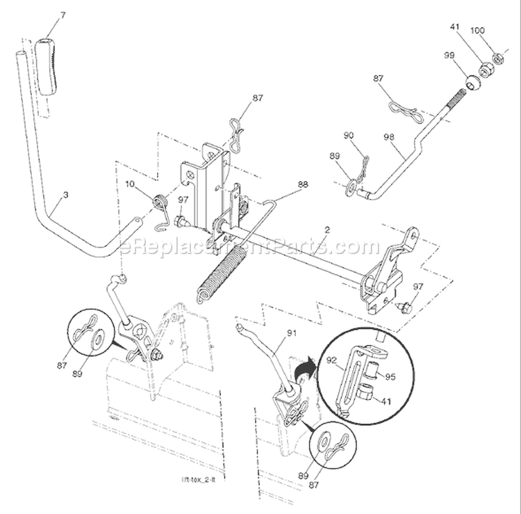 Page G Diagram and Parts List for YT1942T YT 1942 T 96043000300 -2006-05 Husqvarna Lawn Tractor