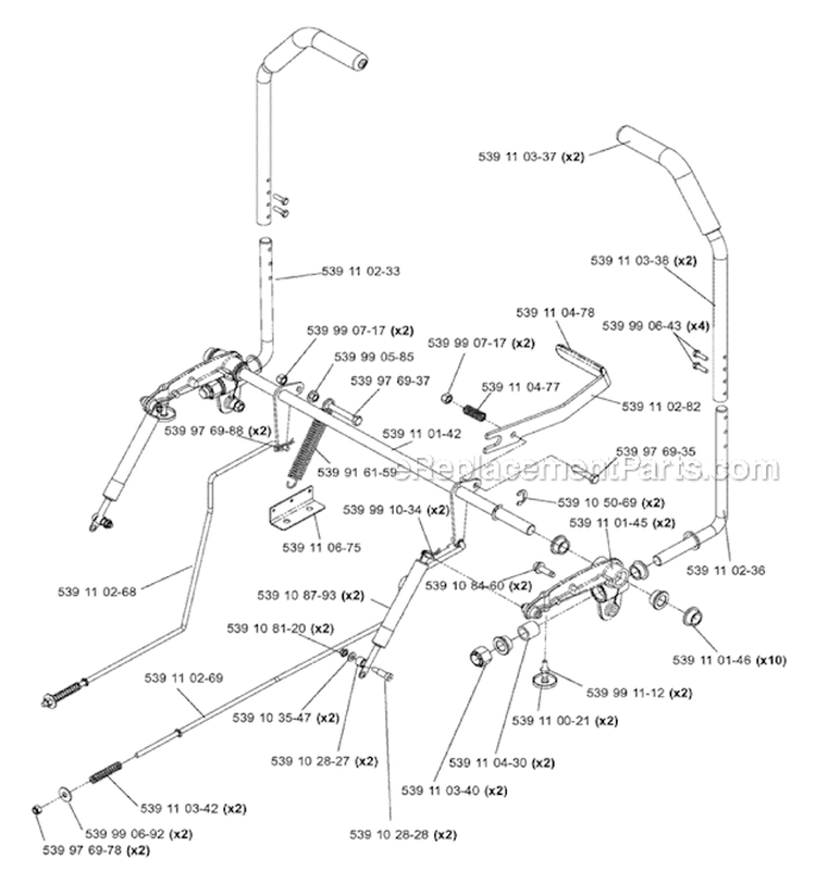 Controls Diagram and Parts List for Z4824 2006-03 - 968999303 Husqvarna Lawn Tractor