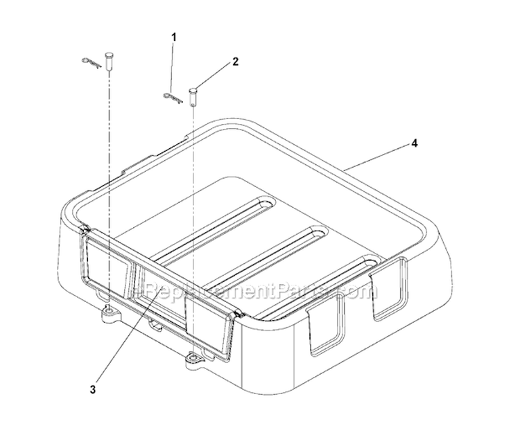 Tray Diagram and Parts List for Z4824 2009-06 - 968999512 Husqvarna Lawn Tractor