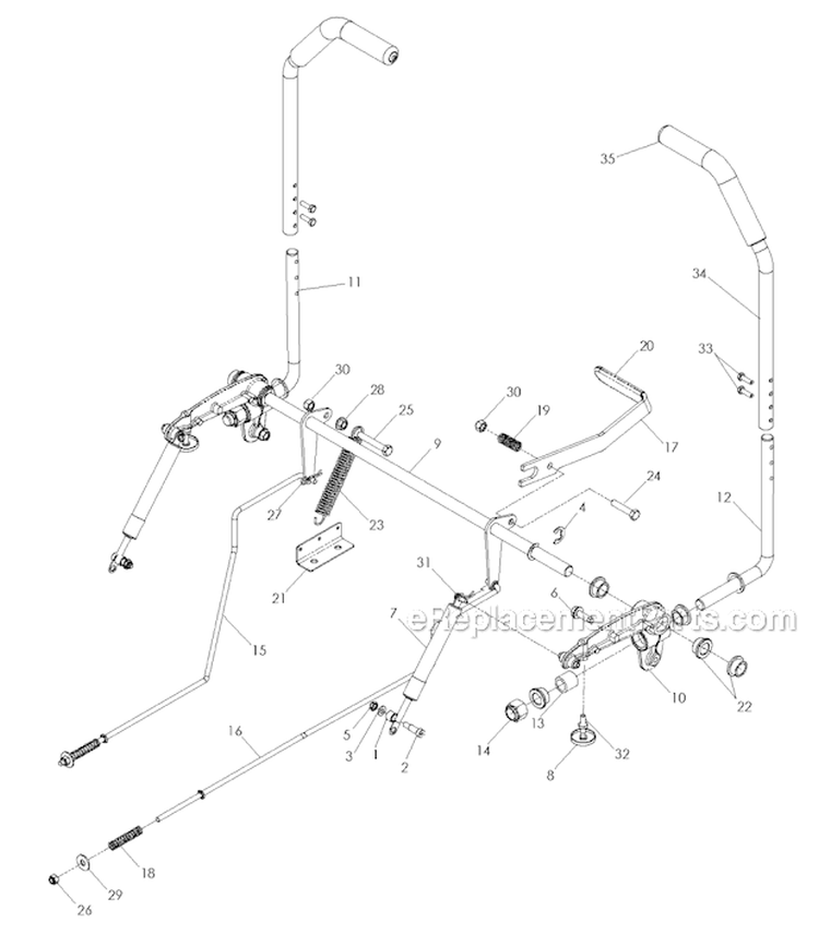 Steering Diagram and Parts List for Z4824 2012-07 - 968999512 Husqvarna Lawn Tractor