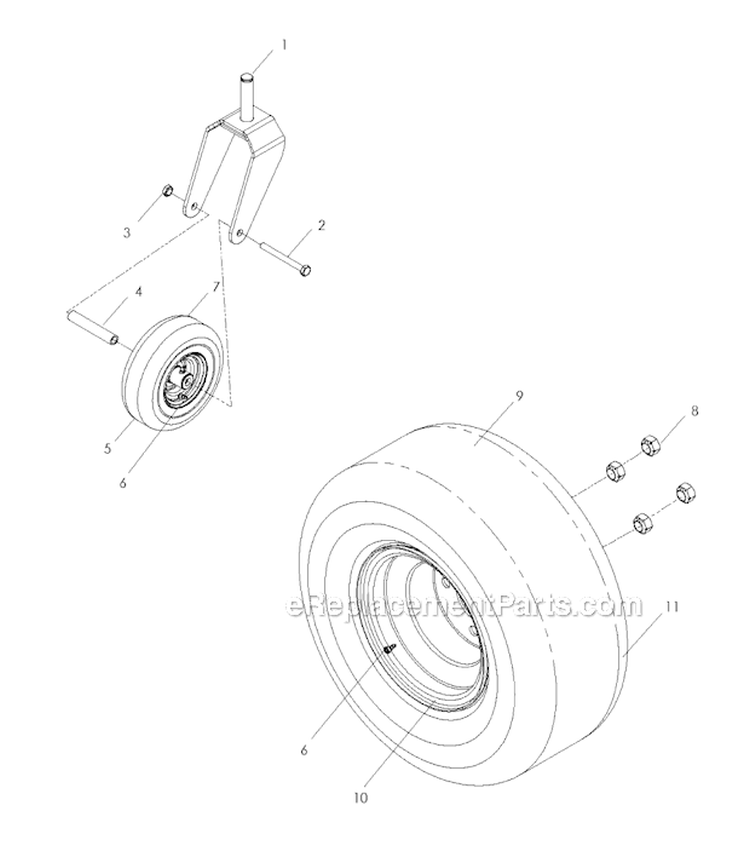 Wheel And Tires Diagram and Parts List for Z5426 2012-07 - 968999508 Husqvarna Lawn Tractor
