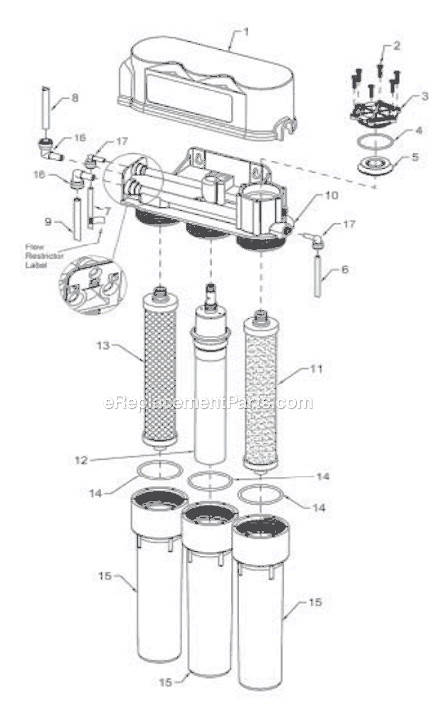 Page A Diagram and Parts List for 12401  Hydrotech Water Filter System