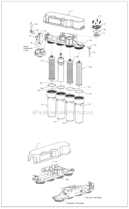 Part Location Diagram of 20500125 Hydrotech Cover, 4-Vessel Manifold