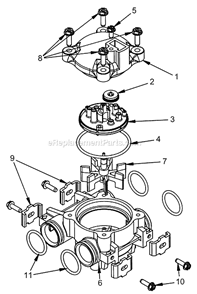 Meter Assembly Diagram and Parts List for 6700XTR Upflow Hydrotech Water Softener