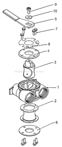 Bypass Valve Assembly (Brass) Diagram and Parts List for 6700XTR Upflow Hydrotech Water Softener