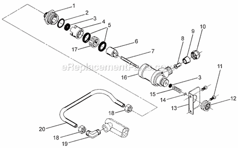 1700 Brine Valve System Diagram and Parts List for TMI9500  Hydrotech Water Softener